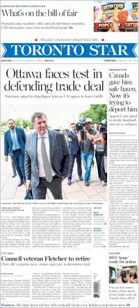 Portada de The Toronto Star (Canad&aacute;)