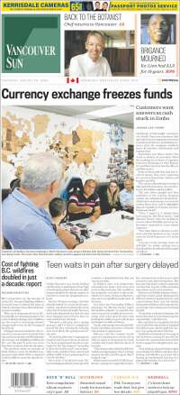 Portada de The Vancouver Sun (Canad&aacute;)