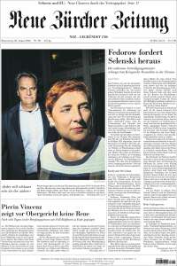 Portada de Neue Zürcher Zeitung (Suiza)
