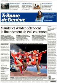 Portada de La Tribune de Genève (Suiza)