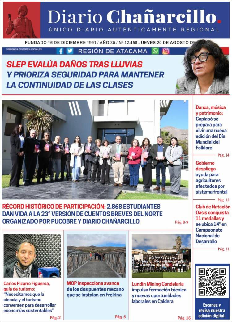 Portada de Diario Chañarcillo (Chile)