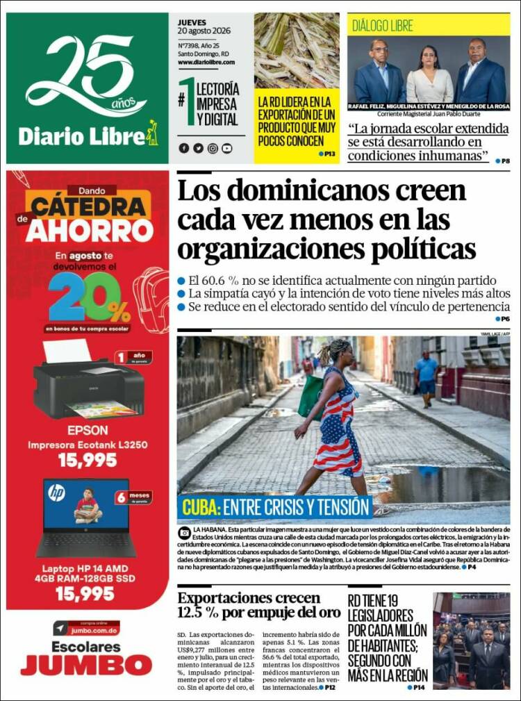 Portada de Diario Libre (R. Dominicana)
