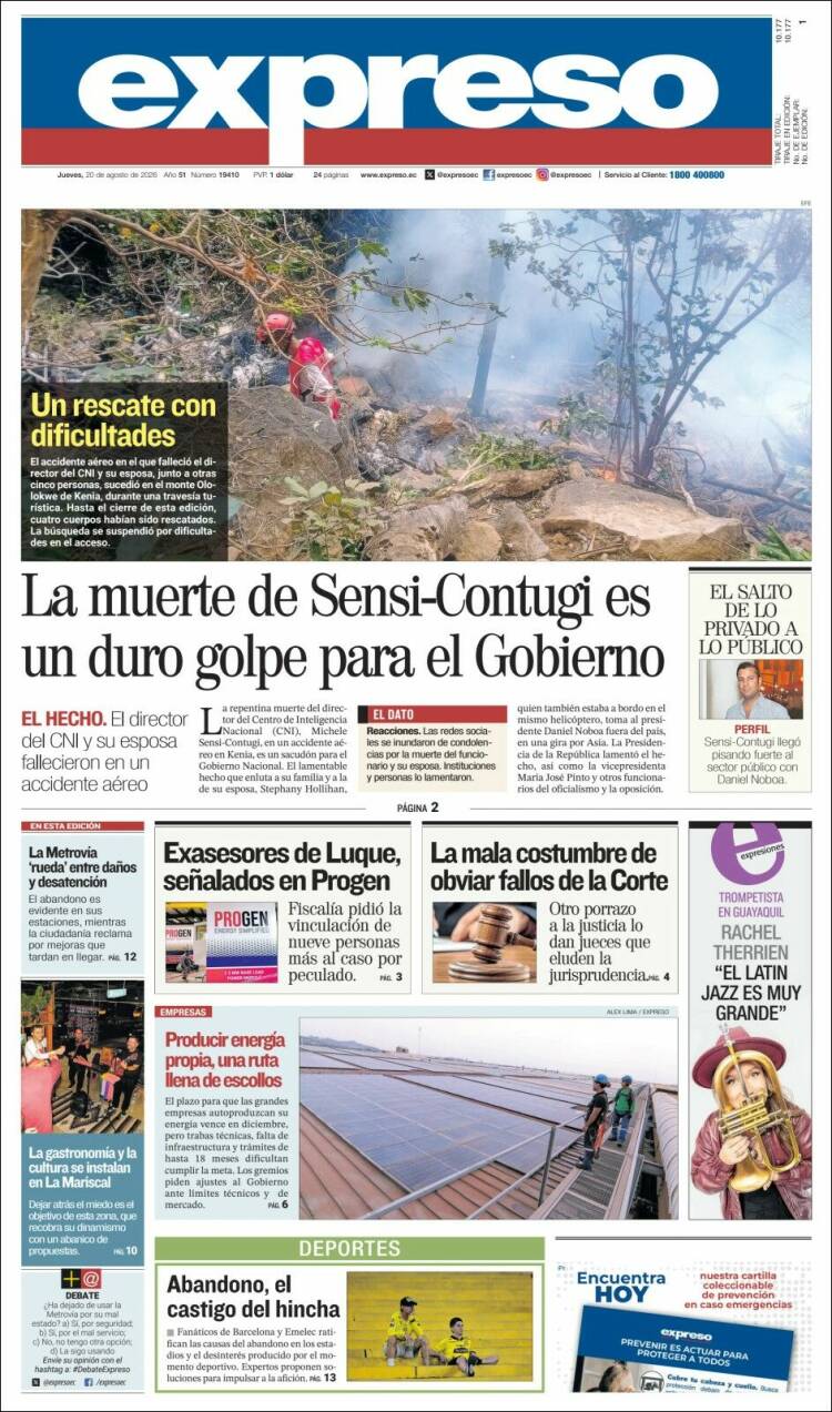Portada de Expreso (Ecuador)