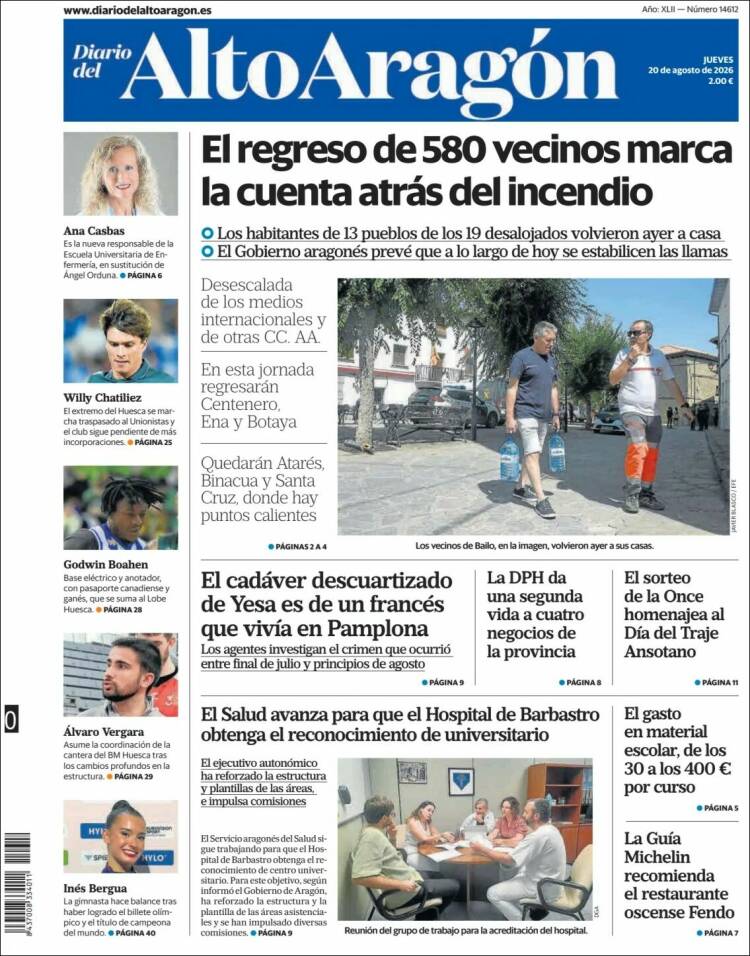 Portada de Diario del AltoAragón (Espa&ntilde;a)
