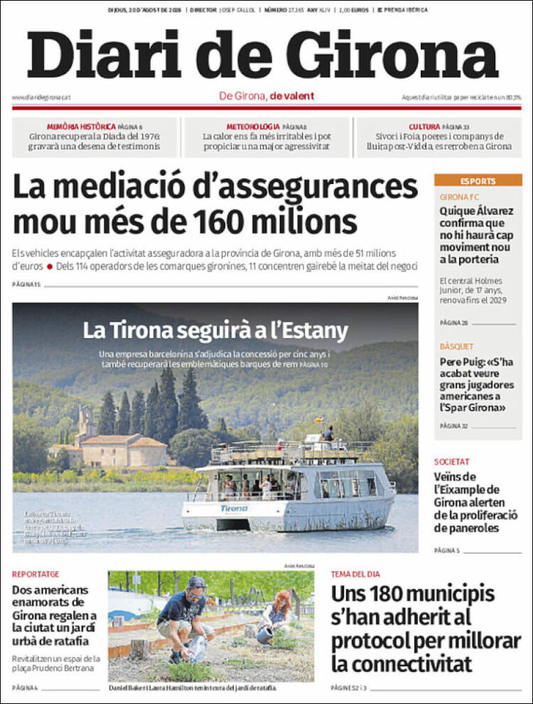 Portada de Diari de Girona (Espa&ntilde;a)