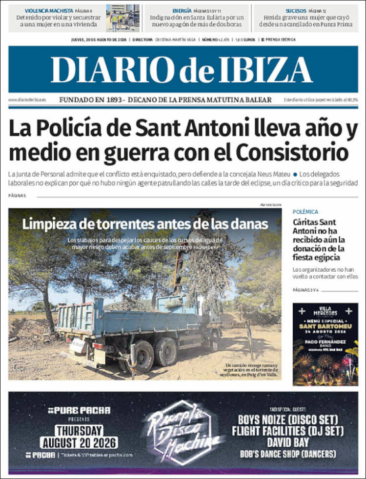 Portada de Diario de Ibiza (Espa&ntilde;a)