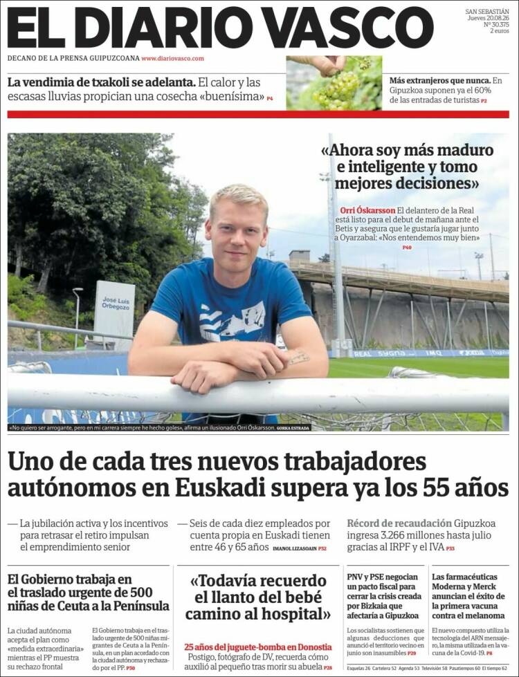 Portada de Diario Vasco (Espa&ntilde;a)