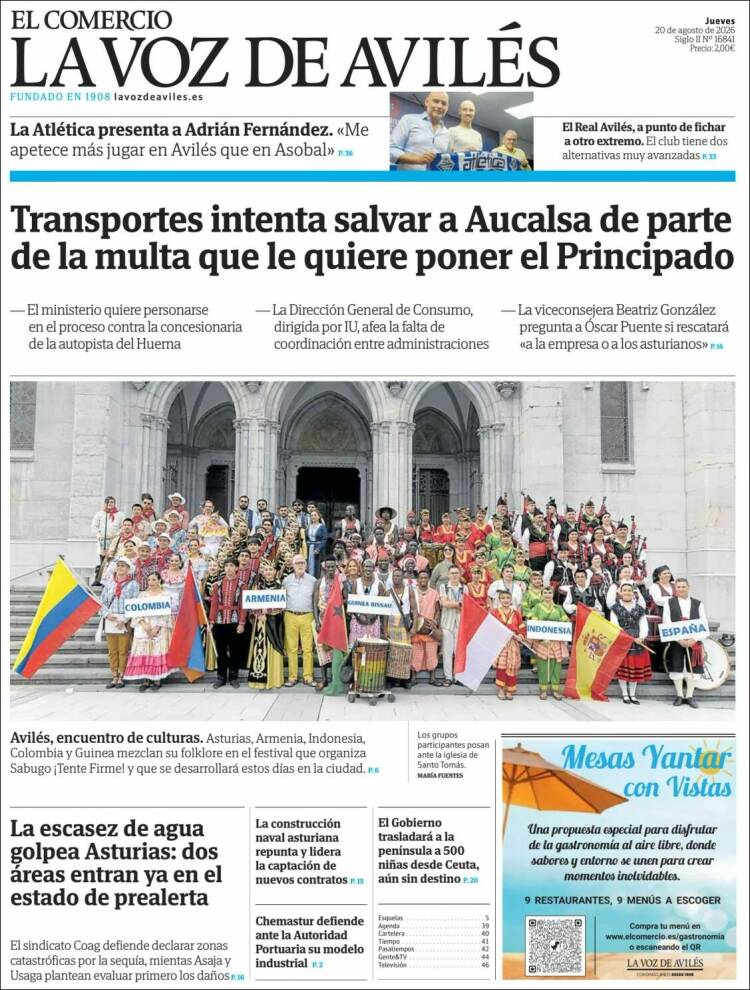 Portada de El Comercio - Avilés (Espa&ntilde;a)
