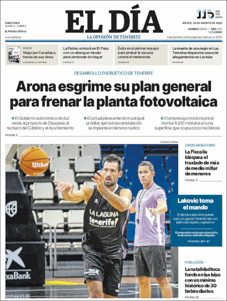 Portada de El Día (Espa&ntilde;a)