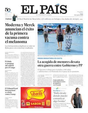 Portada de El País de hoy