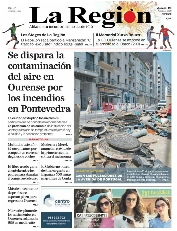 Portada de La Región de Ourense (Espa&ntilde;a)