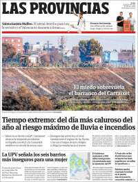 Portada de Las Provincias (Espa&ntilde;a)
