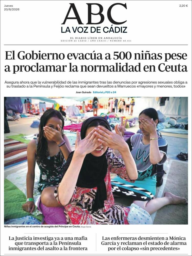 Portada de La Voz de Cádiz (Espa&ntilde;a)