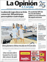 Portada de La Opinión de A Coruña (Espa&ntilde;a)