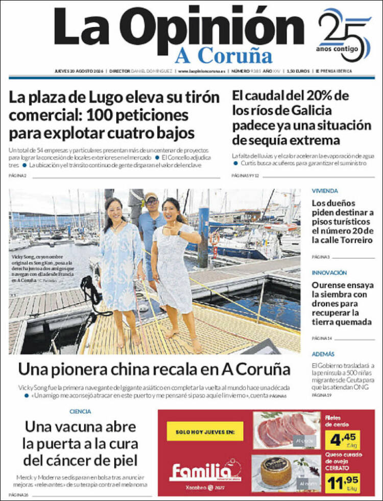 Portada de La Opinión de A Coruña (Espa&ntilde;a)