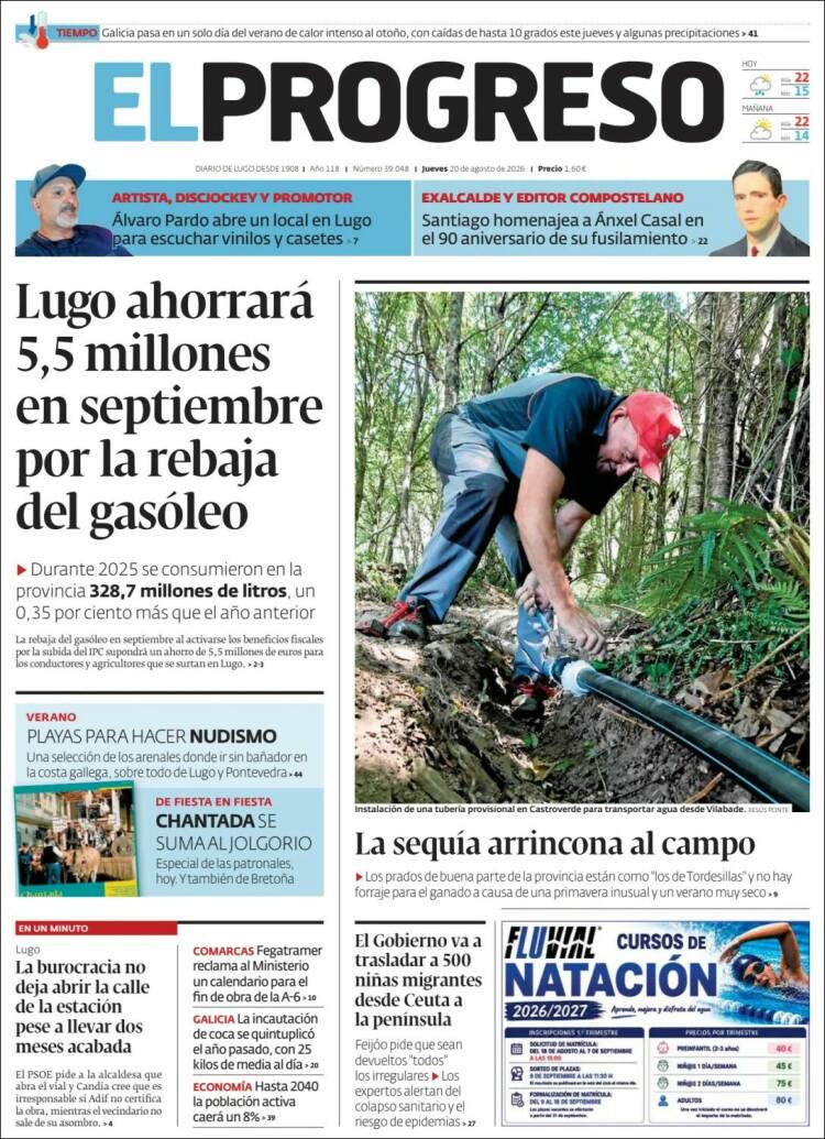 Portada de El Progreso (Espa&ntilde;a)