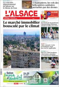 Portada de Journal L'Alsace (Francia)
