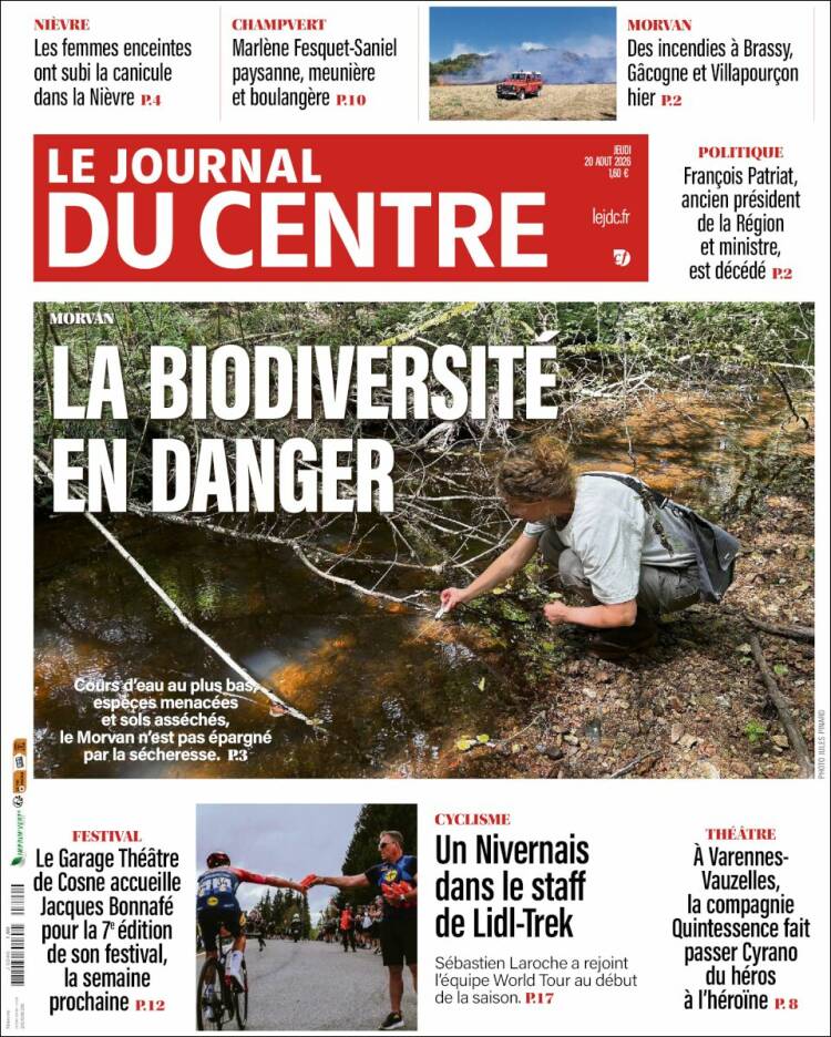 Portada de Le Journal du Centre (Francia)