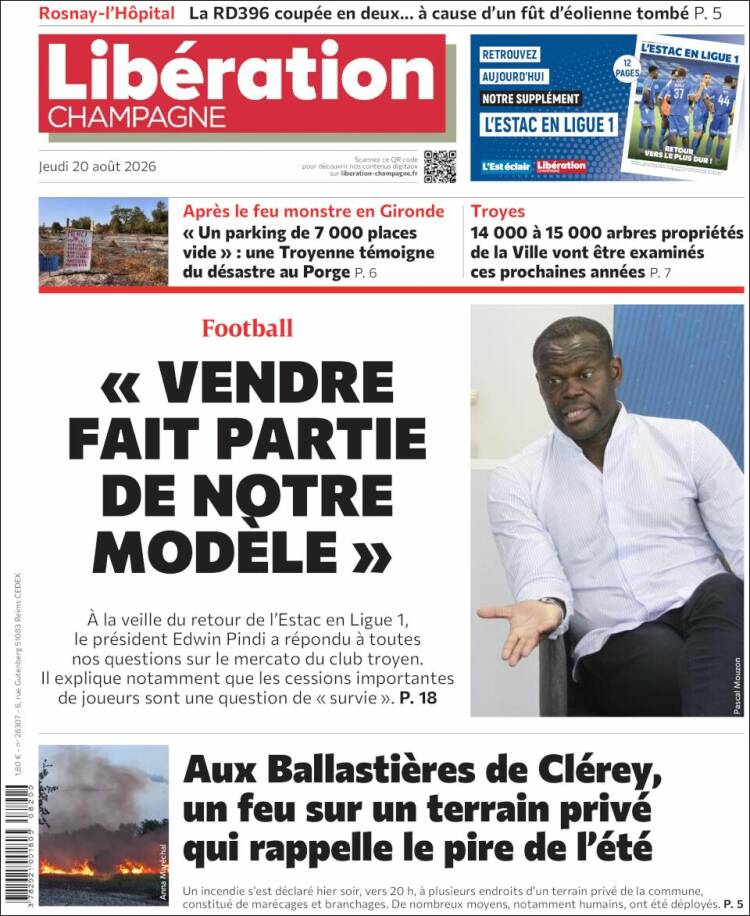 Portada de Libération Champagne (Francia)