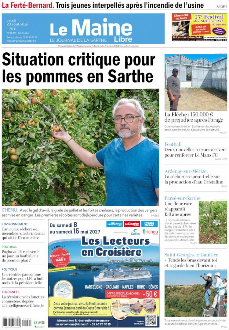Portada de Le Maine Libre (Francia)