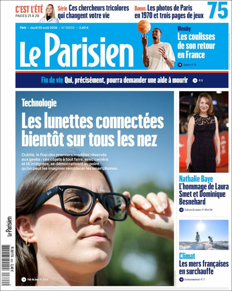 Portada de Le Parisien (Francia)