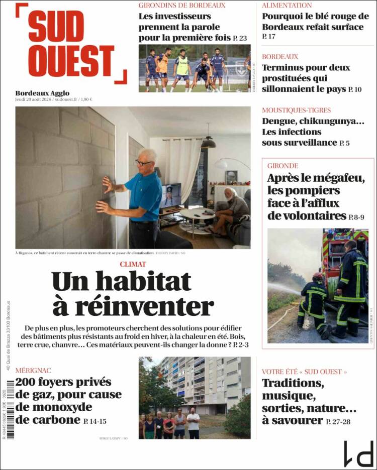 Portada de Sud Ouest (Francia)