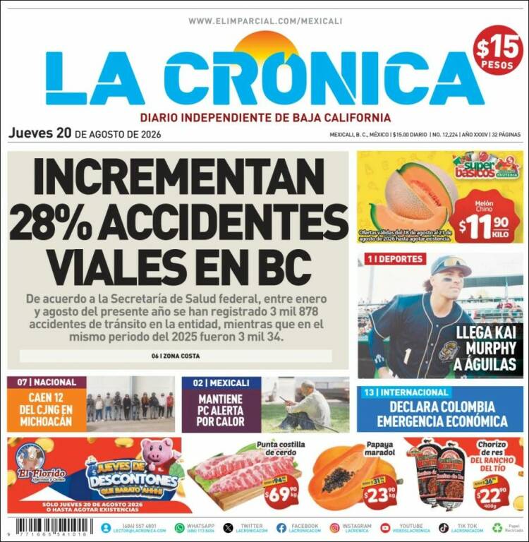 Portada de La Crónica de Baja California (M&eacute;xico)