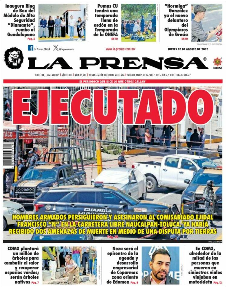 Portada de La Prensa (M&eacute;xico)