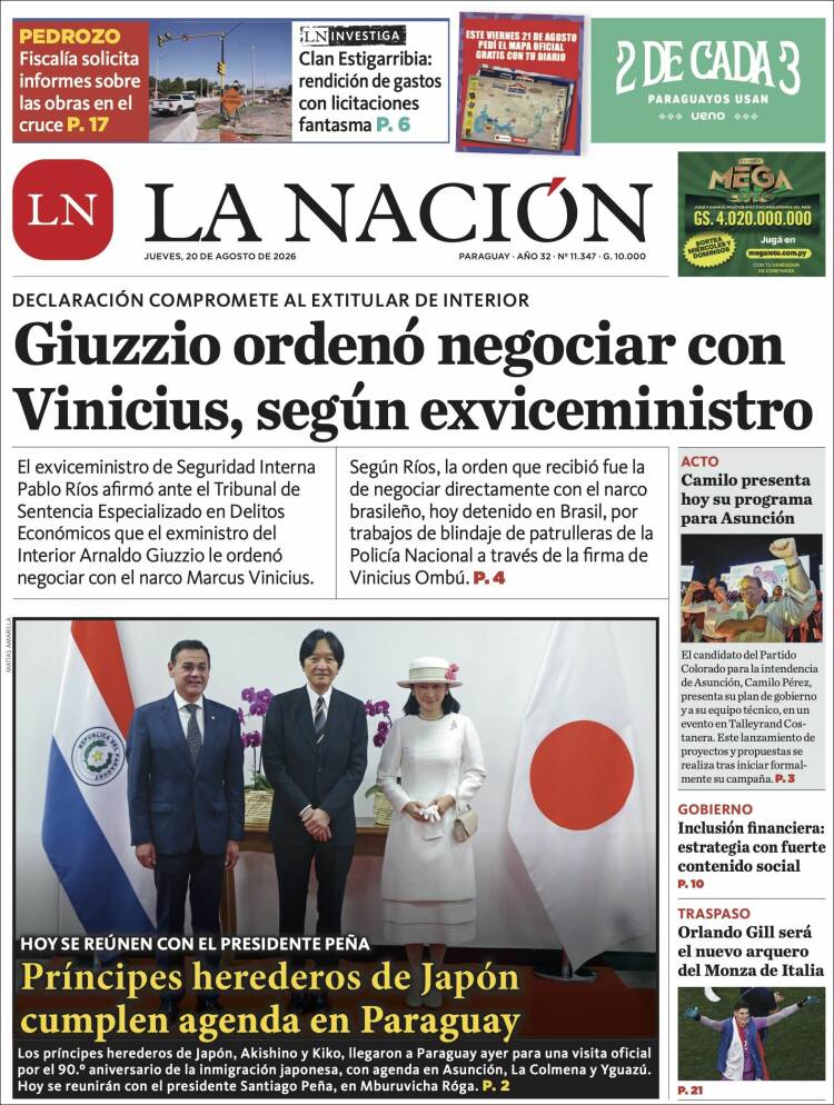 Portada de La Nación (Paraguay)