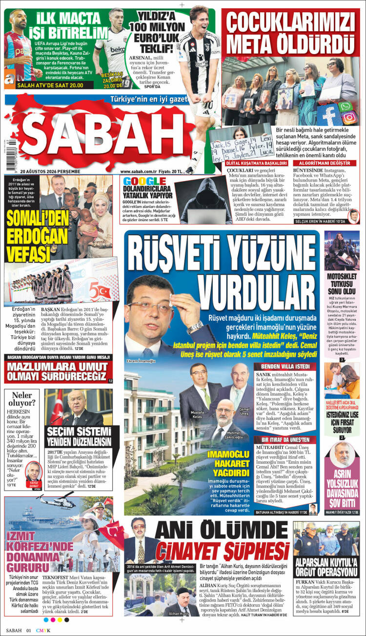 Portada de Sabah (Turqu&iacute;a)