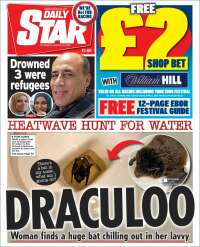 Portada de Daily Star (Reino Unido)