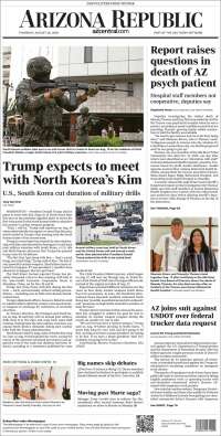 Portada de Arizona Republic News (USA)
