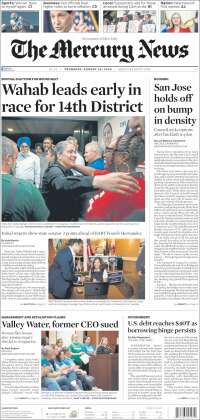 Portada de San Jose Mercury News (USA)