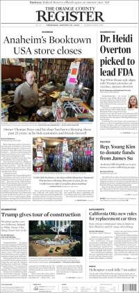 Portada de The Orange County Register (USA)