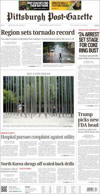Portada de Pittsburgh Post-Gazette (USA)