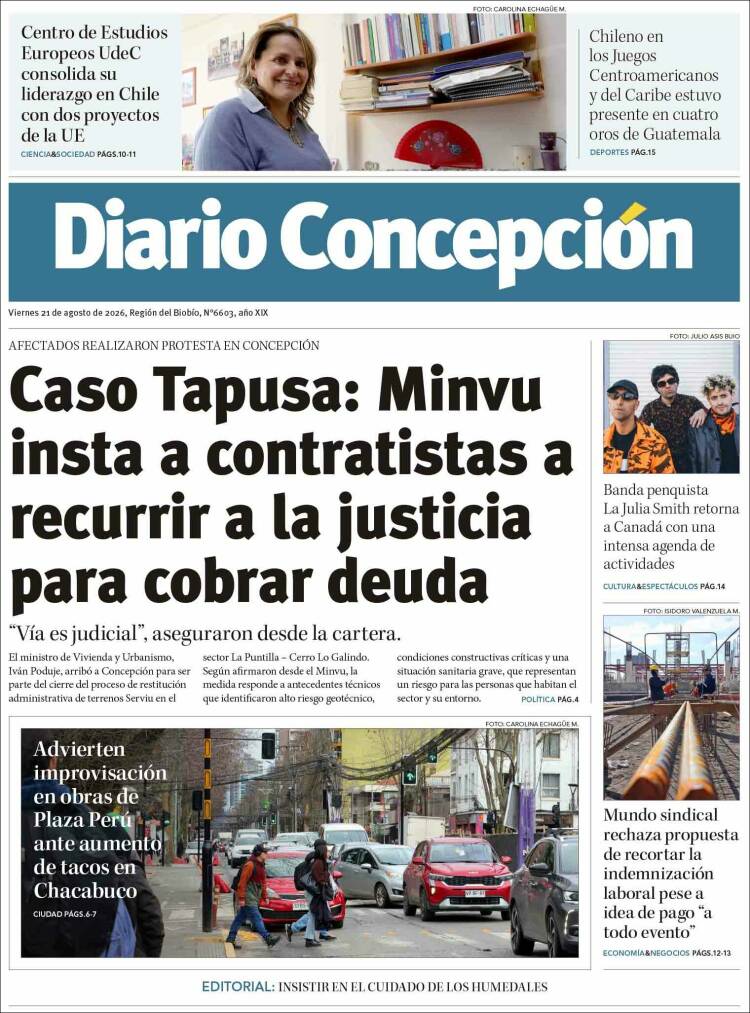 Portada de Diario de Concepción (Chile)