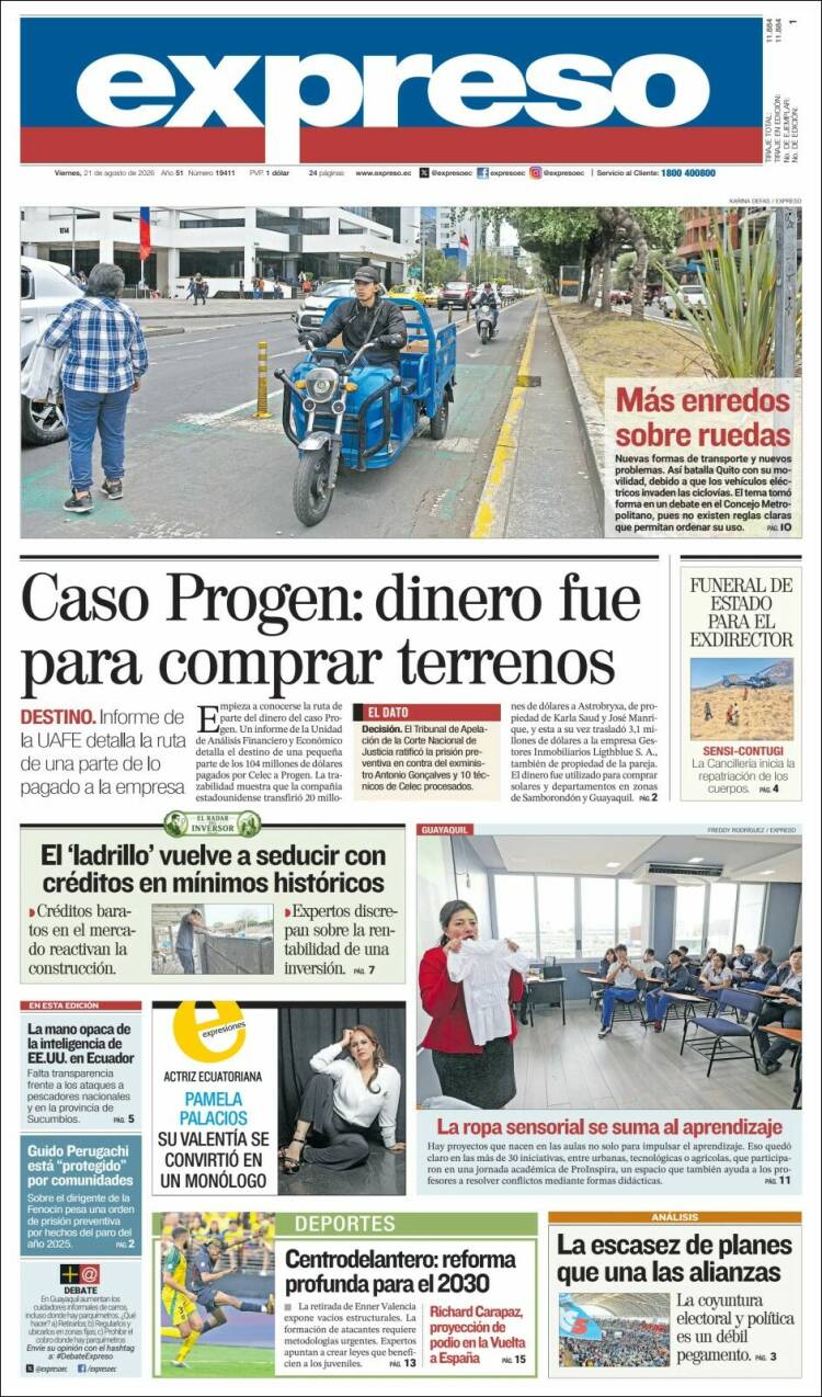 Portada de Expreso (Ecuador)