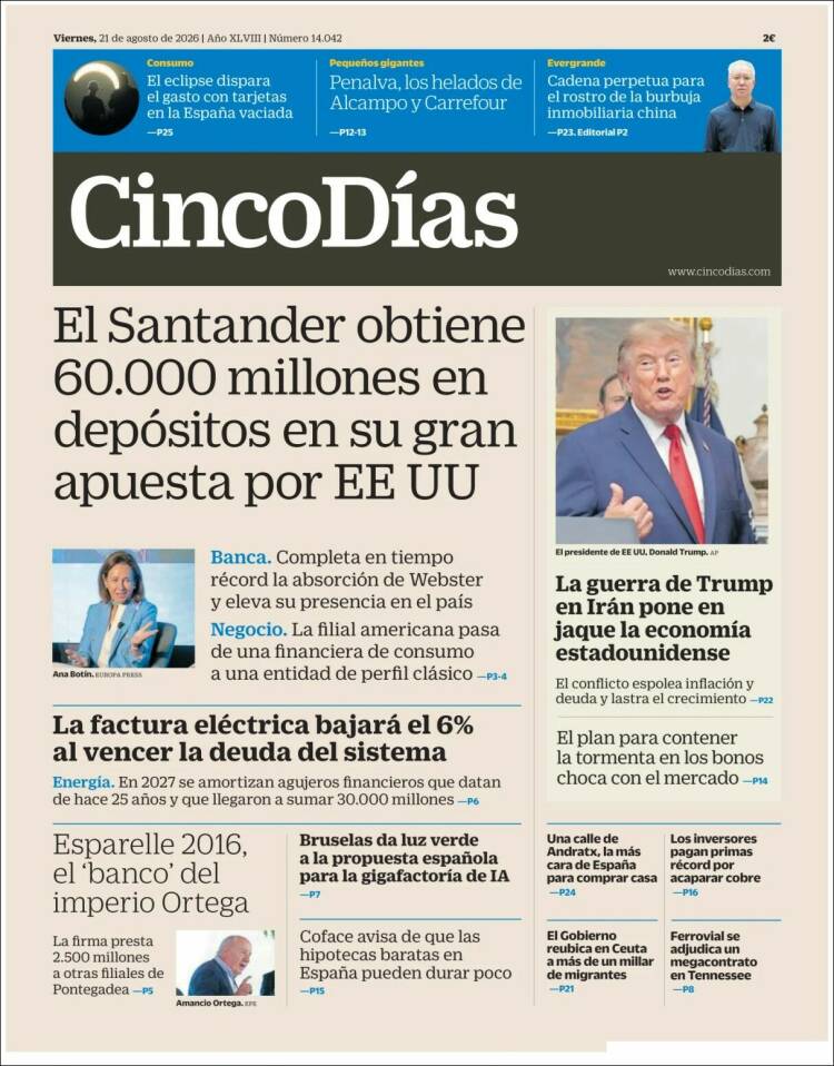 Portada de Cinco Días (Espa&ntilde;a)