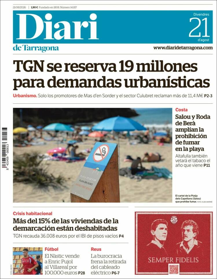 Portada de Diari de Tarragona (Espa&ntilde;a)