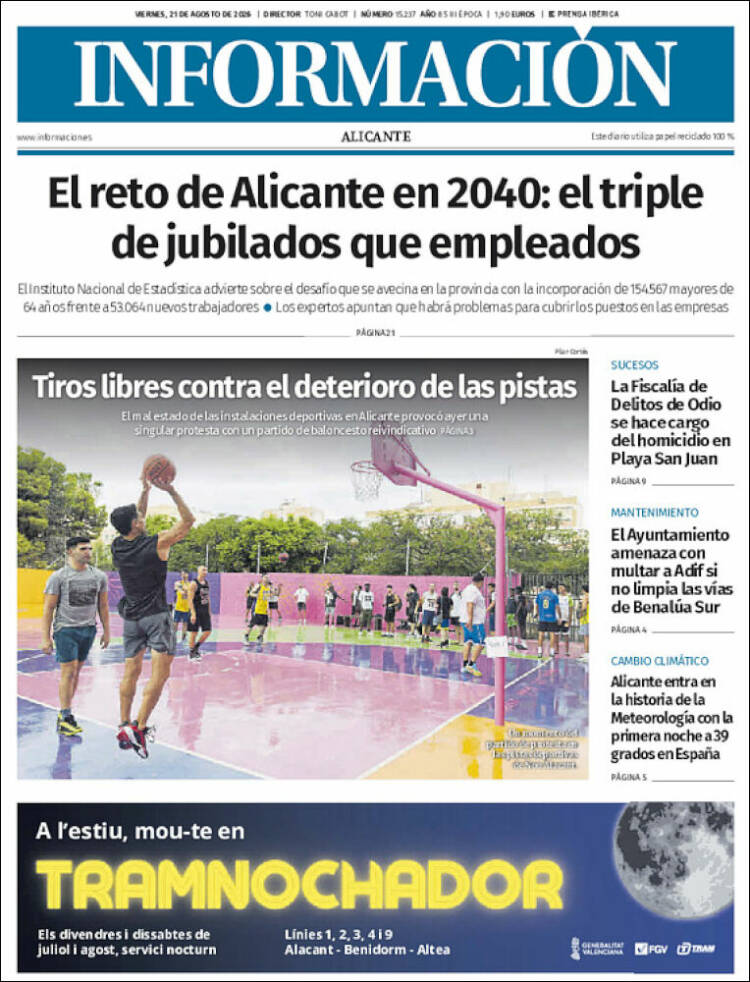 Portada de Diario Información (Espa&ntilde;a)