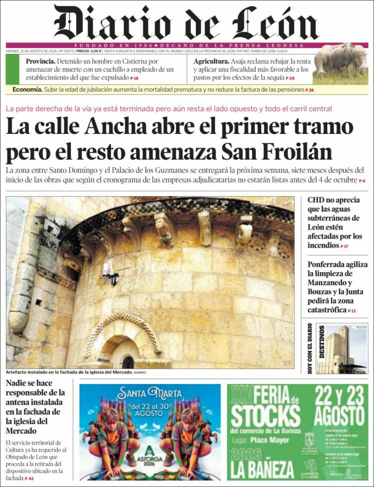 Portada de Diario de León (Espa&ntilde;a)