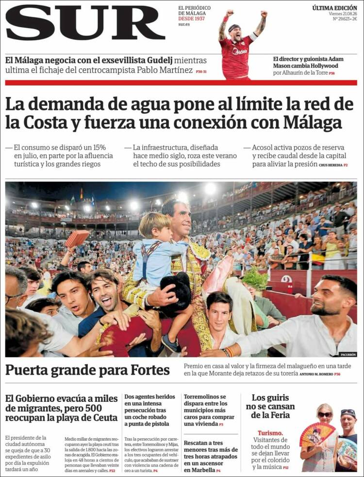 Portada de Diario el Sur (Espa&ntilde;a)