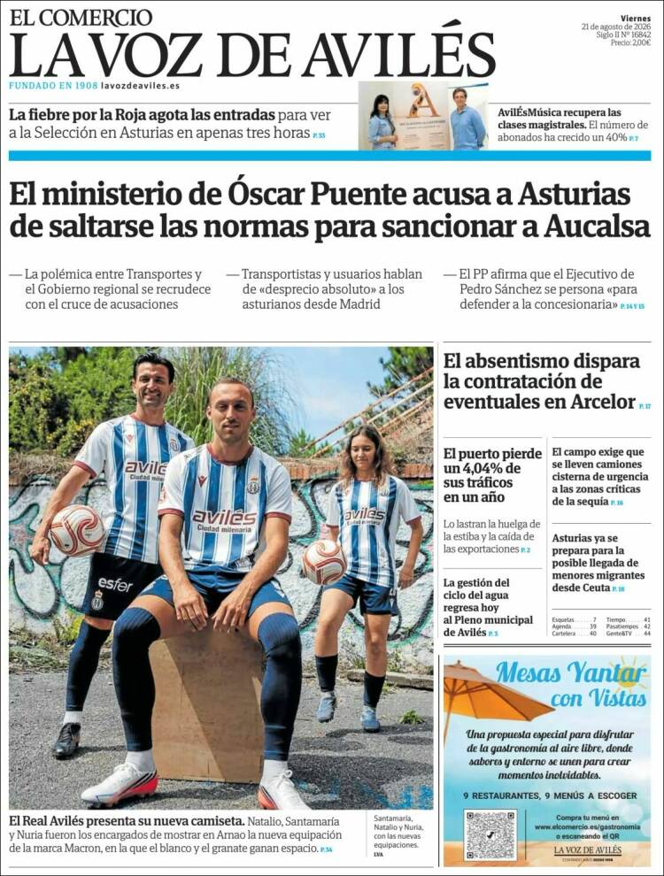 Portada de El Comercio - Avilés (Espa&ntilde;a)