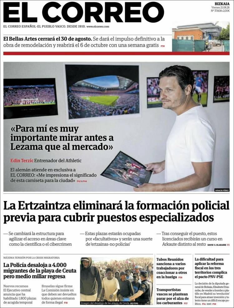 Portada de El Correo (Espa&ntilde;a)