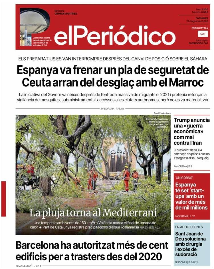 Portada de El Periódico de Catalunya (Espa&ntilde;a)