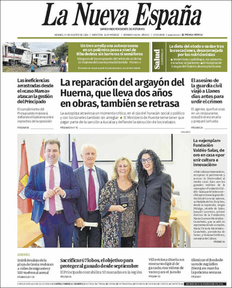 Portada de La Nueva España (Espa&ntilde;a)