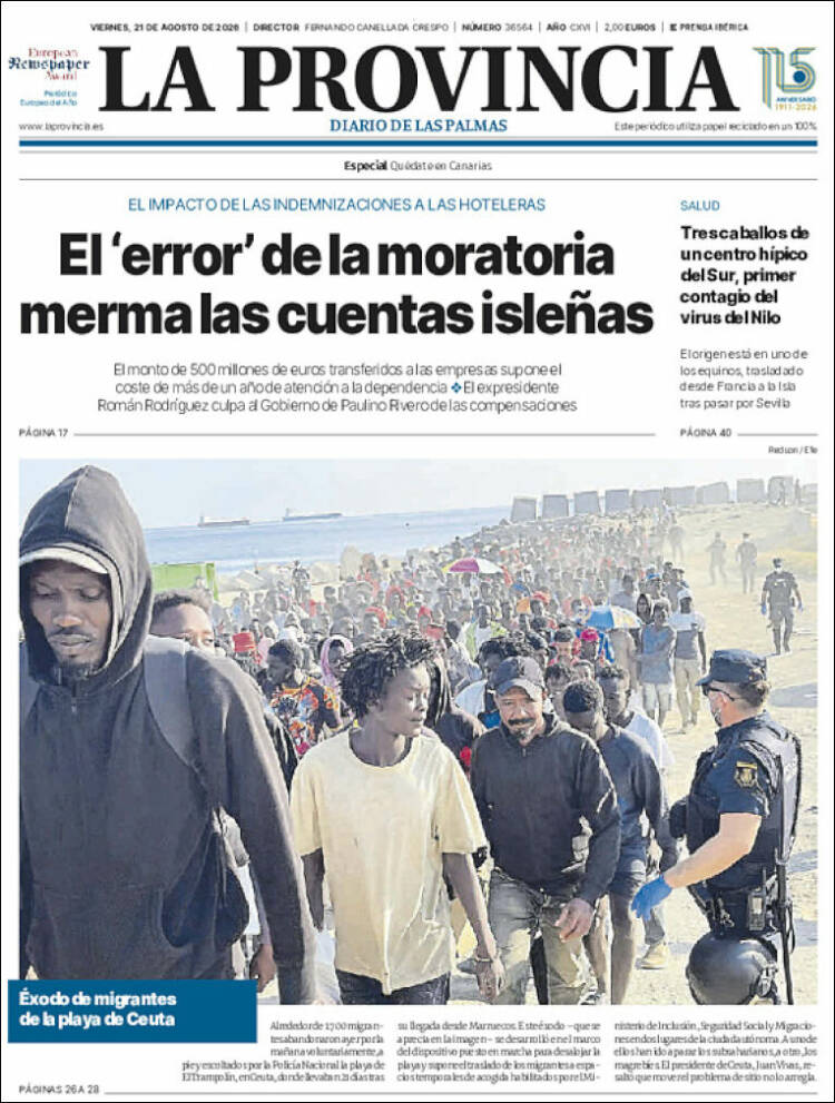 Portada de La Provincia (Espa&ntilde;a)