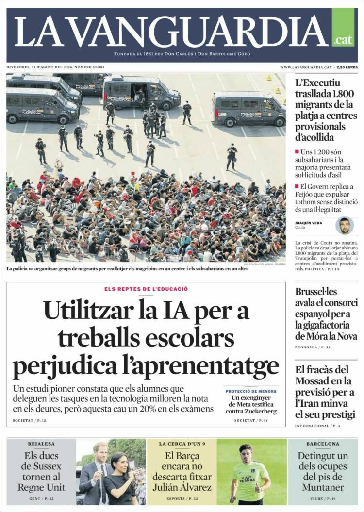 Portada de La Vanguardia (Espa&ntilde;a)
