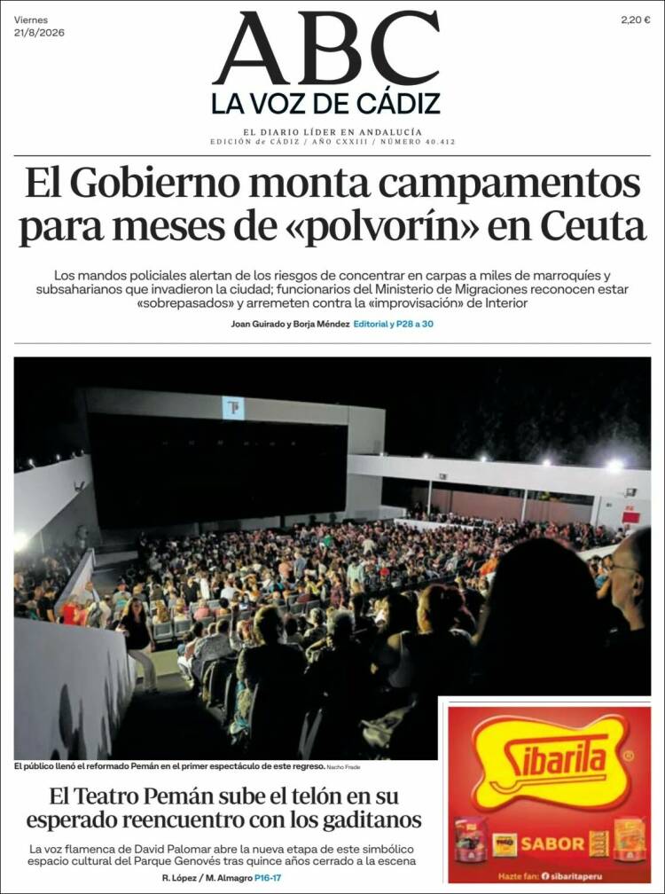 Portada de La Voz de Cádiz (Espa&ntilde;a)