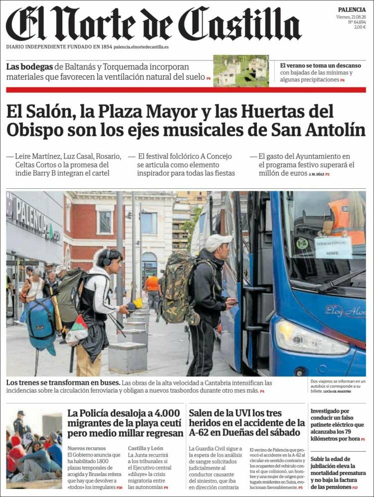 Portada de Norte de Castilla - Palencia (Espa&ntilde;a)